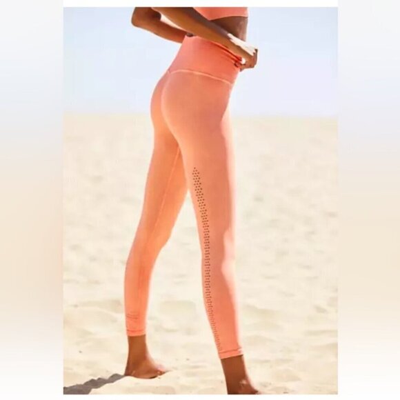 Free People Movement High-Rise 7/8 Good Karma Leggings Coral XS/S yoga gym - Picture 2 of 12